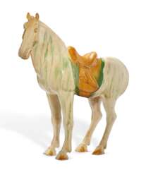 A LARGE SANCAI-GLAZED POTTERY FIGURE OF A HORSE