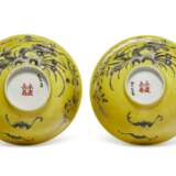A PAIR OF DAYAZHAI GRISAILLE-DECORATED YELLOW-GROUND BOWLS - Foto 4