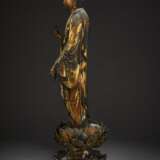 A STANDING WOOD FIGURE OF AMIDA NYORAI (AMITAHBA) - фото 8