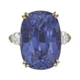 COLOR-CHANGE SAPPHIRE AND DIAMOND RING - photo 1