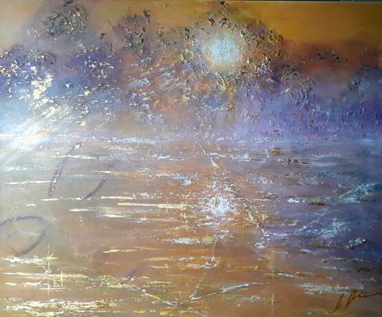 Туманное утро Холст на подрамнике Акрил Импрессионизм Абстрактный пейзаж минск 2021 г. - фото 1