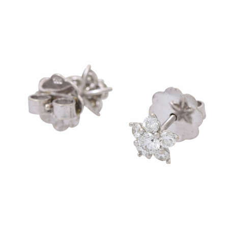 Ohrstecker "Blüten" mit je 6 Brillanten, alle zus. ca. 0,8 ct, - photo 3