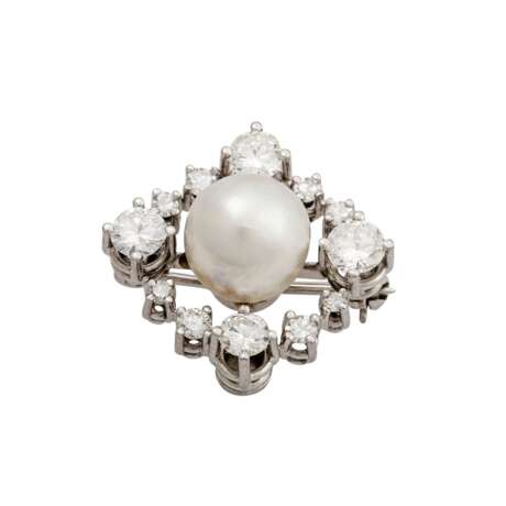 Kleiner Anstecker mit Perle und Diamanten - Foto 4