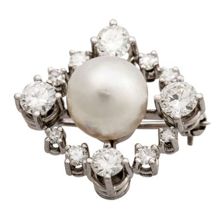 Kleiner Anstecker mit Perle und Diamanten - Foto 5