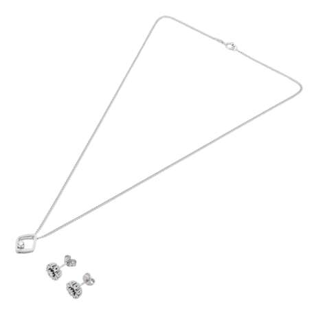 Set Ohrstecker, Kette und Anhänger mit Diamanten - фото 1