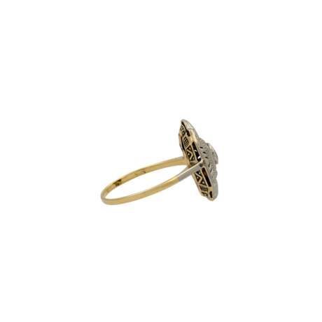 Art Déco Ring mit Altschliffdiamant ca. 0,2 ct, - photo 3