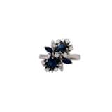 Ring mit Saphiren und Diamanten von zus. ca. 0,4 ct, - photo 2