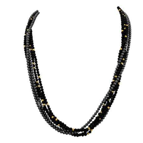 Collier mit Onyx-Wechselschmuckschließe, - Foto 1