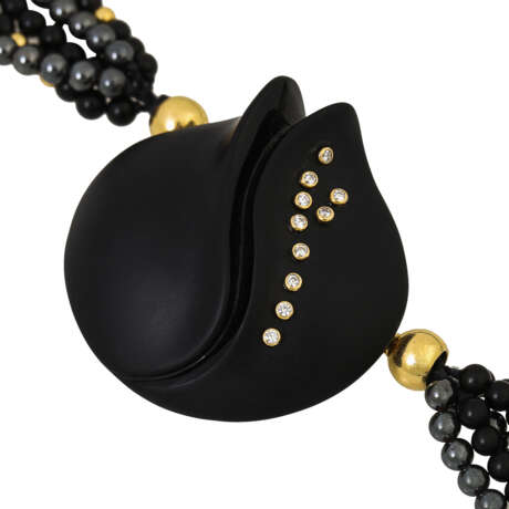 Collier mit Onyx-Wechselschmuckschließe, - Foto 5