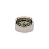 Ring mit 11 Smaragden und 10 Prinzess-Diamanten zus. ca. 1,8 ct, - Foto 4