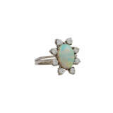 JACOBI Ring mit feinem Opal umgeben von 8 Brillanten zus. ca. 0,72 ct, - Foto 1