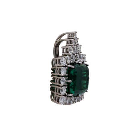 Anhänger mit feinem Turmalin umrahmt von Brillanten zus. ca. 1,6 ct, - photo 2