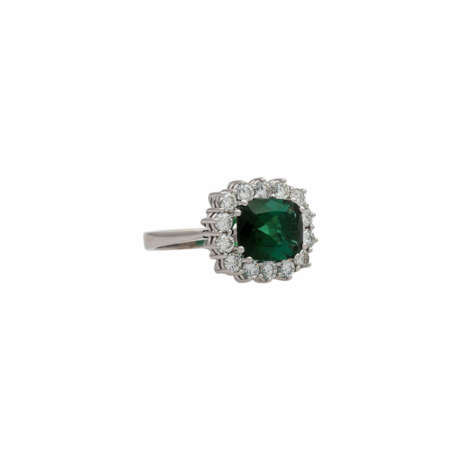 Ring mit feinem Turmalin entouriert von Brillanten zus. ca. 0,8 ct, - photo 1