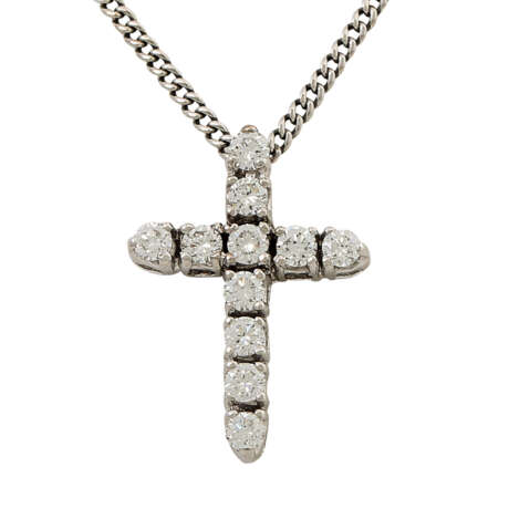 Anhänger "Kreuz" ausgefasst mit Brillanten von zus. ca. 0,45 ct, - Foto 2