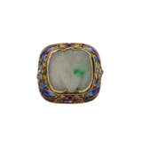 Chinesischer Ring mit antiker gravierter Jadeitplatte, - фото 2