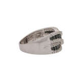 Ring mit schwarzen und weißen Diamanten, - photo 3