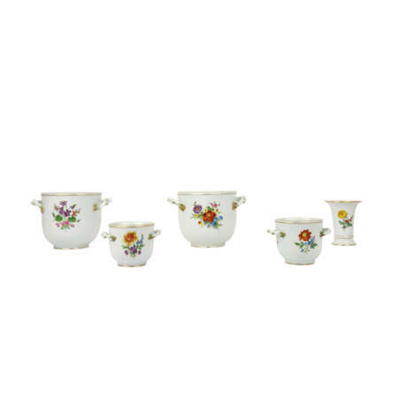 MEISSEN 4 Cachepots und 1 Vase, 20./21. Jh. - photo 1