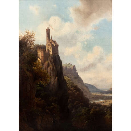 DOLL, ANTON 1826-1887 (zugeschrieben) "Burg an Steilwand, Schloss Lichtenstein" - Foto 1