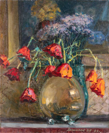 VLADIMIR MONAKHOV active 2nd half ot the 20th century A still life with poppies - фото 1