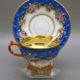 “A couple of tea with a porcelain spoon Floral bouquet porcelain Kornilov Brothers Russia C. 19th century” - photo 1