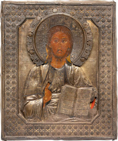 IKONE MIT CHRISTUS PANTOKRATOR MIT SILBER-OKLAD - photo 1