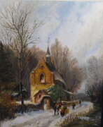 Historismus. Winter Landscape with Chapel