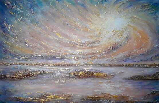 Солнечный ветер Холст на подрамнике Акрил Абстрактный импрессионизм Абстрактный пейзаж минск 2021 г. - фото 1
