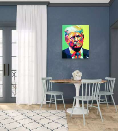 Дональд Трамп Холст на подрамнике Акрил Современный портрет Беларусь Могилев 2021 г. - фото 6