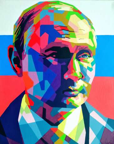 Владимир Путин Холст на подрамнике Акрил современный кубизм Беларусь Могилев 2021 г. - фото 1