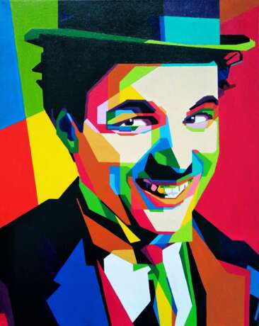 Чарли Чаплин Canvas on the subframe Acrylic Современный портрет Беларусь Могилев 2021 - photo 1