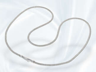 Kette/Collier: hochwertige Schlangenkette von Wempe mit Patentschließe,18K Weißgold