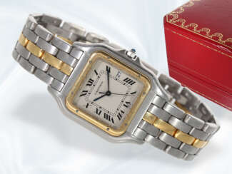 Armbanduhr: vintage Damenuhr/Herrenuhr Cartier Panthère Ref.187957 in Edelstahl/18K Gold