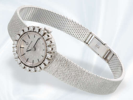 Armbanduhr: hochwertige vintage Damenuhr aus dem Hause Certina mit Brillantbesatz, 18K Weißgold - фото 3