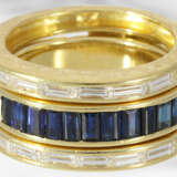 Ring: Interessanter 2-teiliger variabler Saphir-/Diamantring, separat tragbar, insgesamt ca. 1,4ct, Handarbeit - photo 2