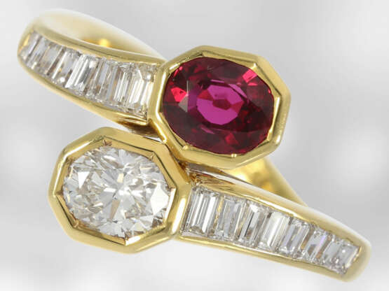 Italienischer Designerring mit Rubin und Diamanten, insgesamt ca. 2,31ct, teurer Markenschmuck von Damiani - фото 1