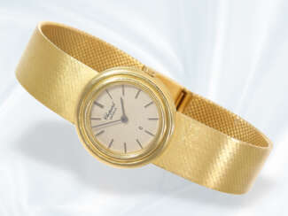 Armbanduhr: hochwertige und ehemals teure vintage Damenuhr von Chopard, mit Zertifikat, 18K Gold