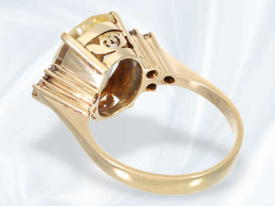 Ring: solide gearbeiteter vintage Goldschmiedering mit feinem gelben Saphir, ca.6,7ct - photo 5