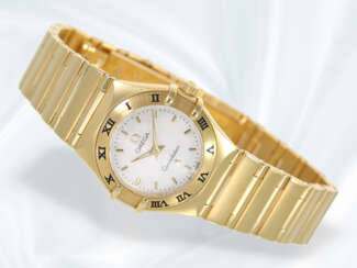 Armbanduhr: feine und hochwertige vintage Damen-Armbanduhr, Omega Constellation in Gold, Ref: 11627000