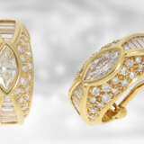 Ring/Ohrschmuck: dekoratives vintage Schmuckset aus Ring und Ohrclips mit Diamanten, insgesamt ca. 4,41ct, 18K Gold - Foto 4