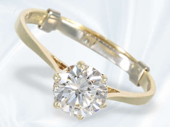 Ring: goldener vintage Solitär/Brillantring, sehr schöner Brillant von ca. 1ct, hoher Reinheits- und Farbgrad - Foto 3