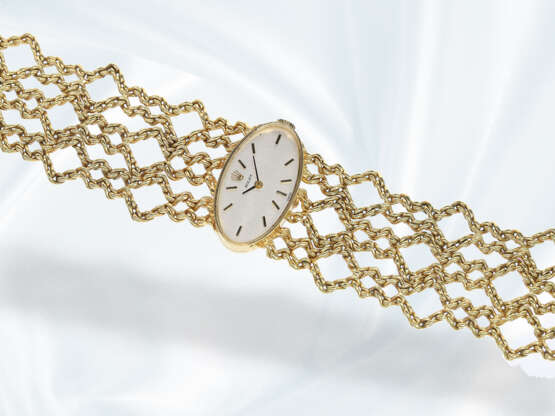 Armbanduhr: äußerst dekorative und ausgefallene, sehr seltene vintage Damenuhr von Rolex, 18K Gold, 70er-Jahre - photo 5