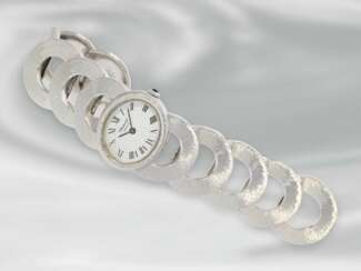 Armbanduhr: luxuriöse, sehr dekorative seltene vintage Damenuhr von Chopard, 18K Weißgold