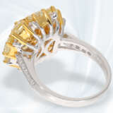 Ring: ungetragener, aufwendig gefertigter Diamant-Goldschmiedering, Handarbeit aus 18K Weißgold, ca. 3,97ct, Fancy Yellow! - фото 6