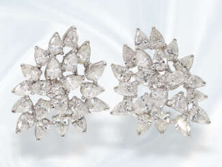 Ohrschmuck: luxuriöse, sehr attraktive, ungetragene Diamant-Ohrstecker, ca. 3,73ct, 18K Weißgold