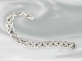 Armband: sehr hochwertiges schweres Weißgoldarmband mit Brillantbesatz, ca. 1ct, 18K Gold