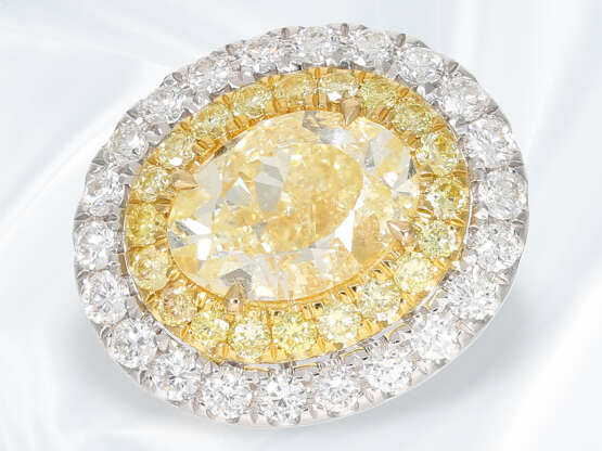 Ring: ausgesprochen schöner und wertvoller Diamant-Goldschmiedering/Anhänger mit großem gelben Diamant von ca. 3ct, neuwertig - Foto 7