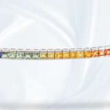 Modernes Multicolor-Saphir-Armband "Rainbow", insgesamt ca. 15,5ct feine Saphire, Handarbeit 18K - Foto 6