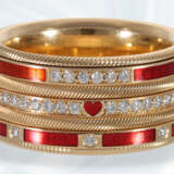 Ring: äußerst wertvoller, drehbarer Wellendorf Brillantring " Glück ist...", emailliert, 18K Gold, limitiert auf 127 Stück - photo 3