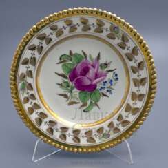 Plaque «la Pivoine», l'Usine de Gardner, de la porcelaine russe du 19ème siècle