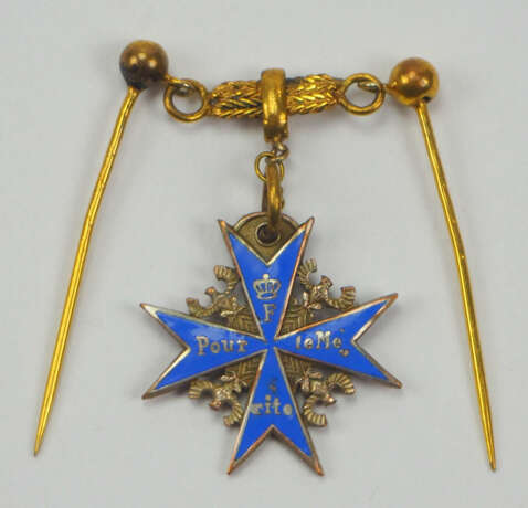 Preussen: Orden "Pour le Mérite", für Kriegsverdienste Miniatur. - Foto 1
